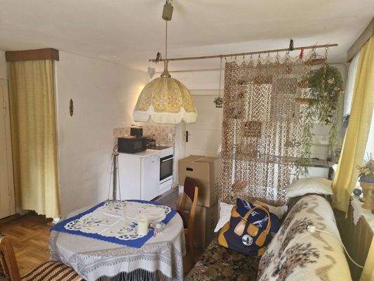 Wohnzimmer mit Küche im EG