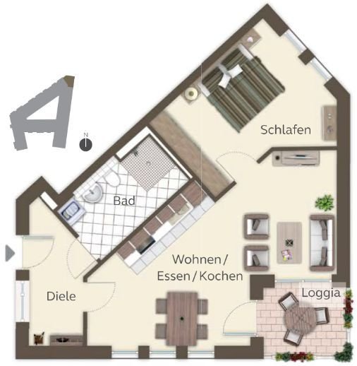 Moderne 2-Zimmer-Seniorenwohnung inkl 24h-Notruf Service-