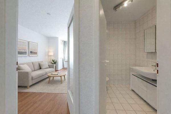 Wohnraum und Bad visualisiert