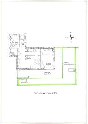 Grundriss mit Terr. und Garten