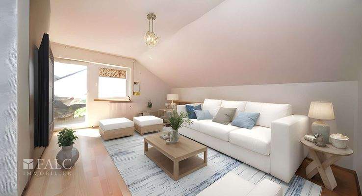 visualisierter Wohnbereich