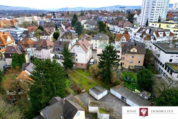Drohnenansicht Nord West und Garagen