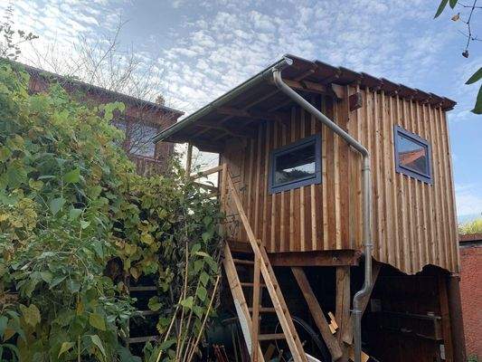 Baumhaus und Schuppen