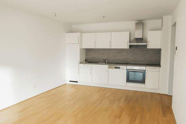 Moderne Küche mit Parkettboden