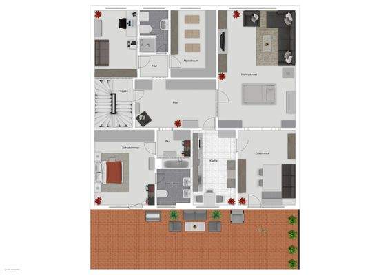 Grundriss mit Außenbereich