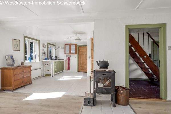 Wohnzimmer mit Kaminofen