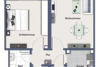 Grundriss beispielmöbliert