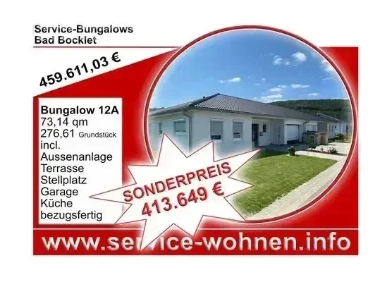 sonderpreis bungalows bad bocklet seniorensohnen