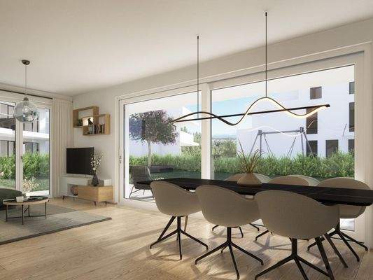 Wohnzimmer Gartenwohnung Beispiel