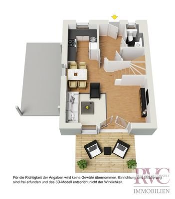 3D Visualisierung EG möbliert