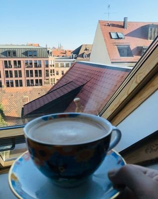 großes Dachfenster, Blick zur Burg