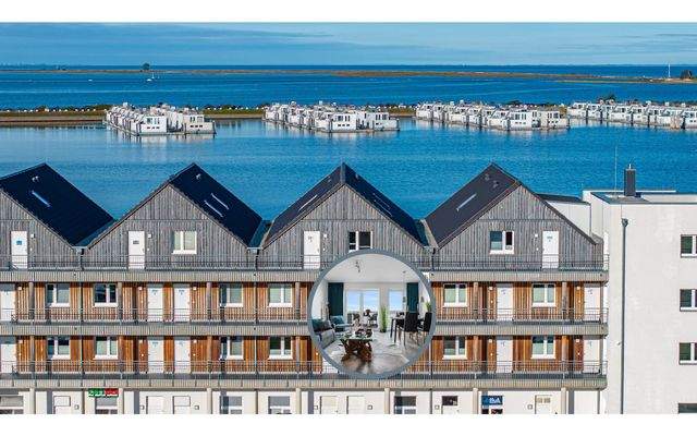 Hier, im zweiten Obergeschoss, liegt ein Zuhause zwischen Himmel und Hafen