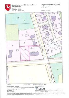 Liegenschaftskarte Ossenweg