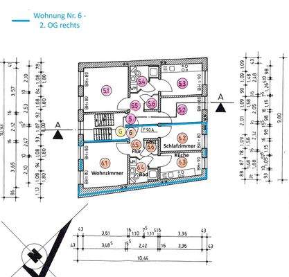 Grundriss - WE 6 / 2.OG rechts