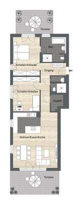 Grundriss EG WE 01 rechts