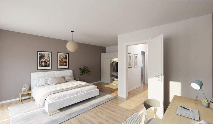 Helles und komfortables Schlafzimmer