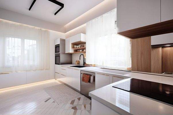 Küche DG - virtuell möbliert