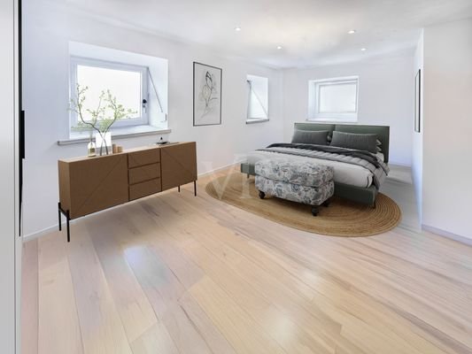 1. OG Schlafzimmer - digital möbliert