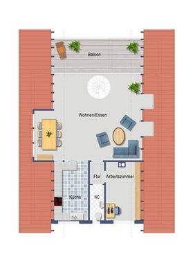 Grundriss Dachgeschoss (Nicht maßstabsgetreu)