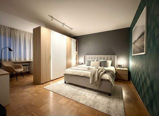 Schlafzimmer EG virtuell möbliert 