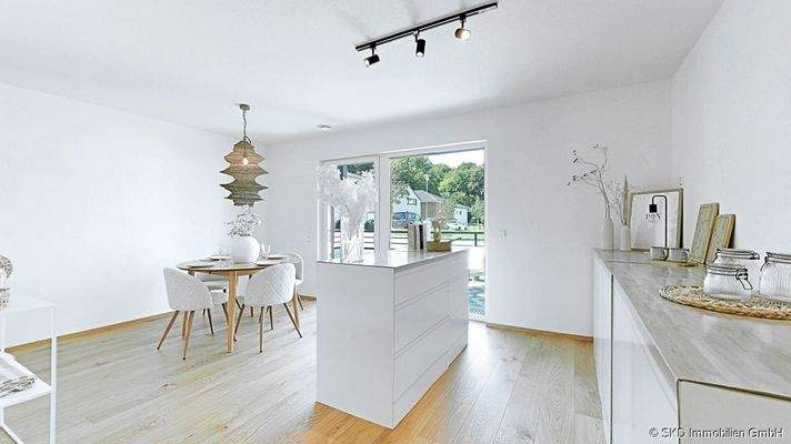 Der Essbereich grenzt an die Küche 