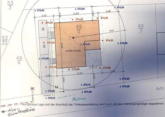 Hausplan im Grundstück