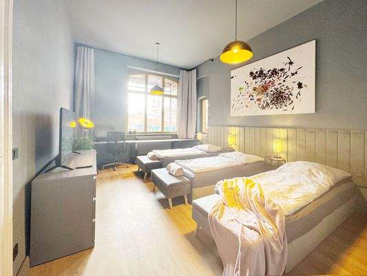 Schlafzimmer 1 mit 3 Einzelbetten