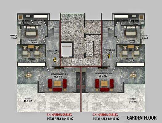 Chic Apartments 400 m from the Coast in Alanya Antalya