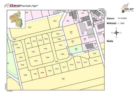Lageplan Zweifamilienhaus Partenheim