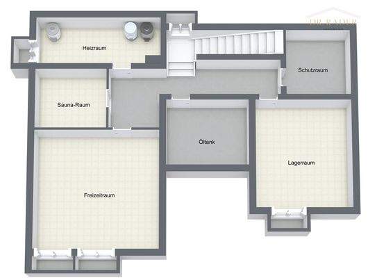 Kellergeschoß 3D Grundriss
