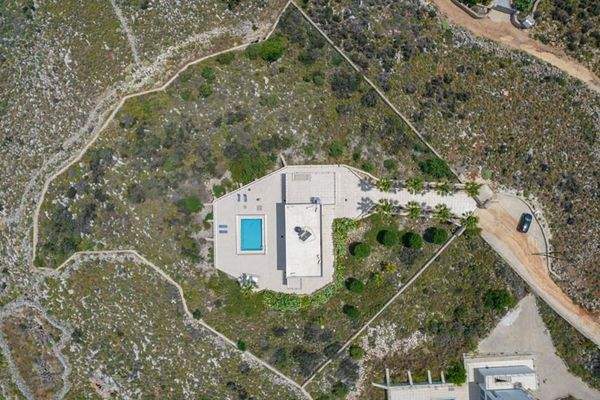 Kreta, Kokkino Chorio: Exotische Villa mit Panoramablick auf das Meer zu verkaufen