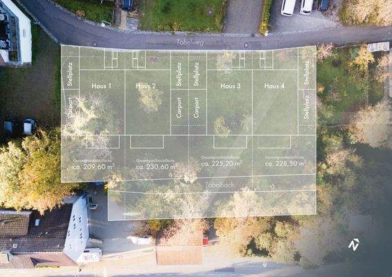 Lageplan - Planung Haus 1 - 4