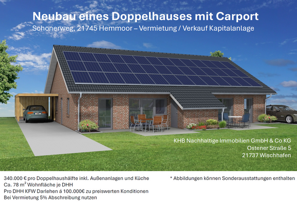 Neubau Doppelhaus mit Carport