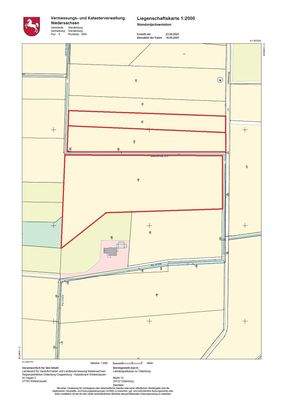 Liegenschaftskarte 1 zu 2000 nicht maßstabsgerecht