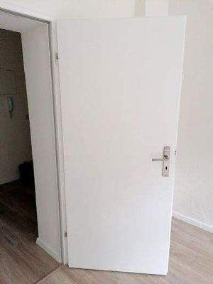 neue weiße Türen mit Edelstahl-Türklinken