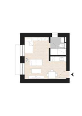 Grundriss des Appartments