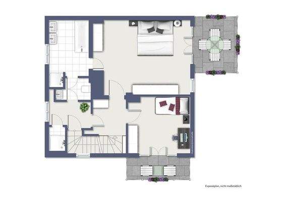 Grundriss OG beispielmöbliert