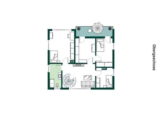 Grundriss Obergeschoss.