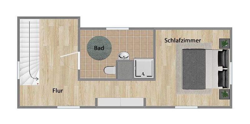 Grundriss Obergeschoss (nicht maßstabsgetreu)