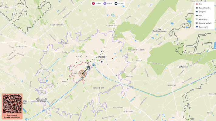 Interaktiver Lageplan auf HI-Website