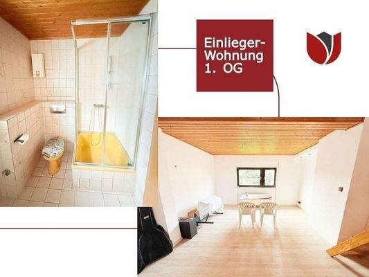 Einliegerwohnung im 1. OG/DG links mit Duschbad