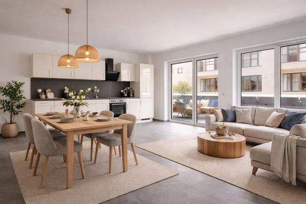 Wohnbereich mit Einbauküche