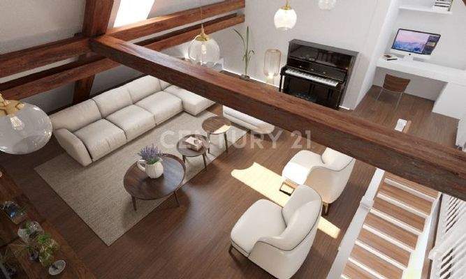 Visualisierte Ansicht von der Treppe aus