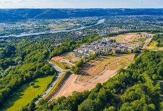 Urbanes Walddorf Luftbild 1