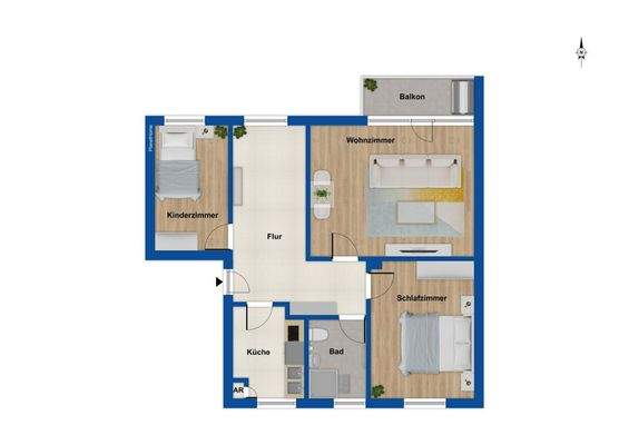 Grundriss Erdgeschosswohnung