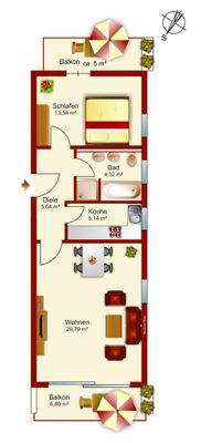 Grundriss der Wohnung