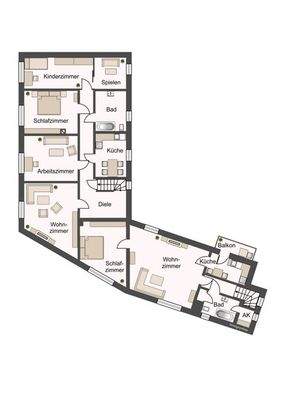 Grundriss Haus 1, OG