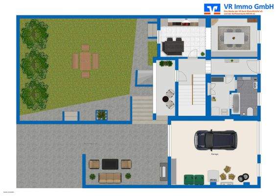 Erdgeschoss und Außenbereich