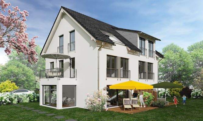 Doppelhaus mit Gaube