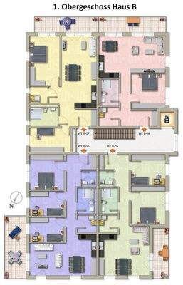 1. Obergeschoss Haus B